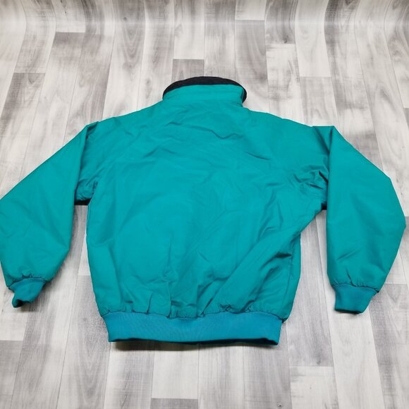 ✅Mens L VTG Columbia Jacket Teal Fleece Lined Retro Y2K Winter Ski Coat *STAIN - Picture 7 of 15